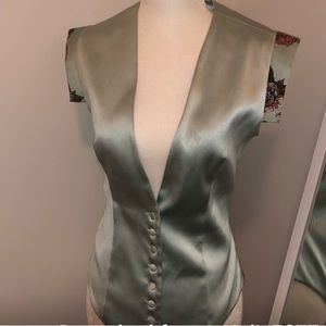 La Perla Blue Satin Button Down